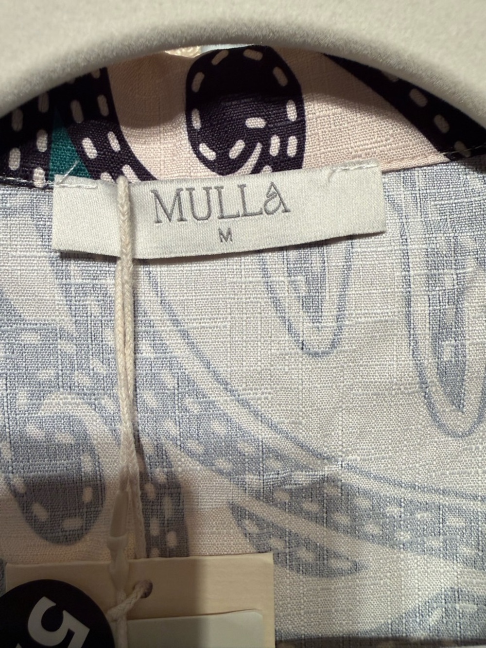 Mulla 2 Piece Outfit Set Womens M Abstract Swirl Cropped Shirt & Shorts - Picture 8 of 8